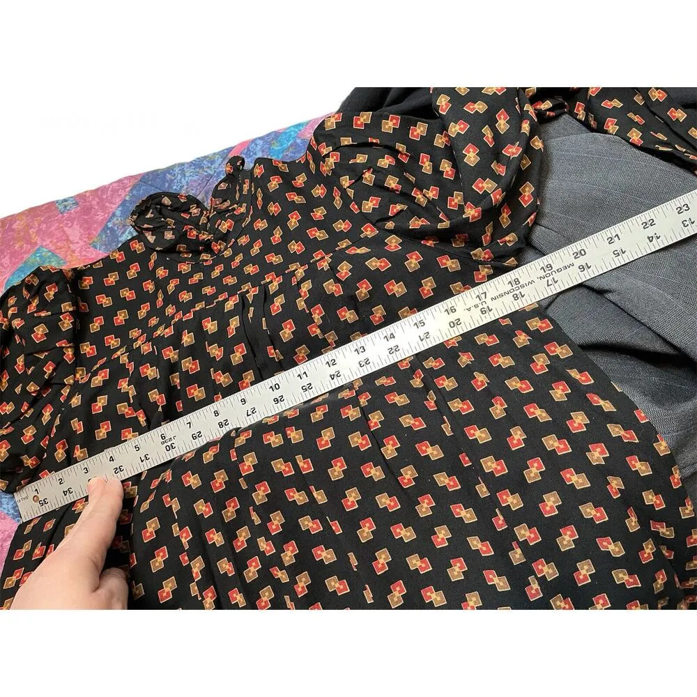 Vintage Meanwhile‎ Blouse Long Sleeve Keyhole Peasant Shabby Cottage - Image 9