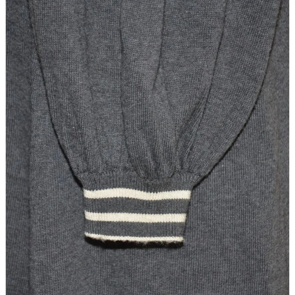 Max Studio Ladies L Gray Sweater Dress Balloon Sleeves at Knee Career Neutral - Image 5