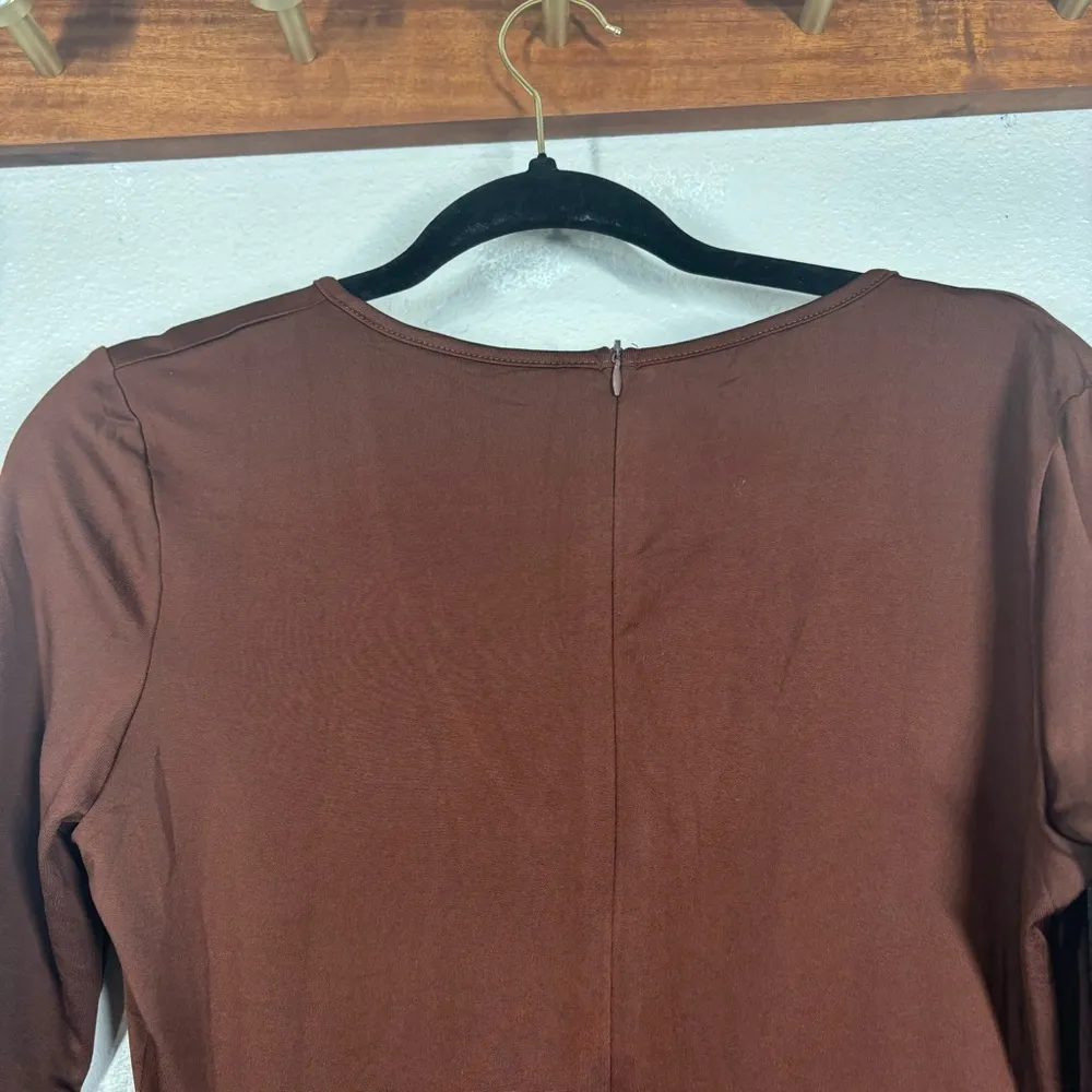 Brown Long Sleeve Unitard/Jumpsuit Size Large - Image 6