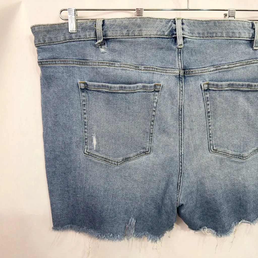 Lane Bryant Plus Size 26 Shorts Mid Rise Girlfriend Denim Blue‎ Stretch 1460 - Image 5