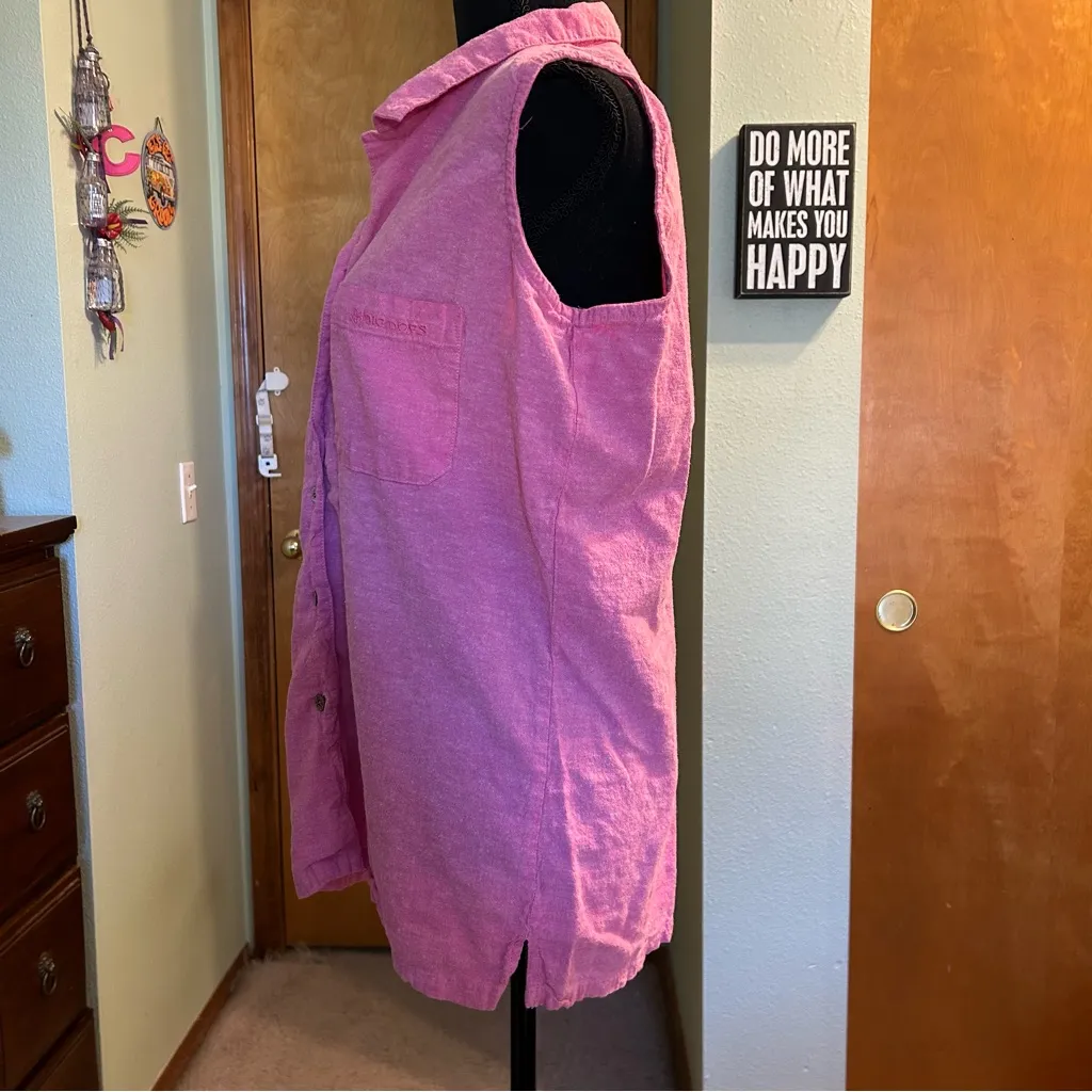 Big Dogs Resort Wear pink cotton blend sleeveless button down top size XL - Image 4