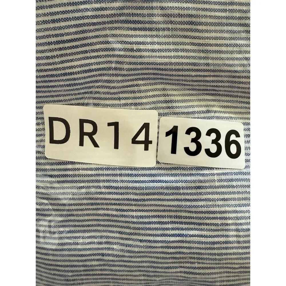 J. Crew 100% LINEN Women’s Blue White Striped Wide Leg Jumpsuit Preppy Size 0 - Image 15