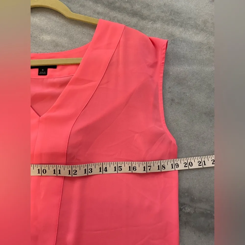 J. Crew Size S Pink V Neck Short Cap Sleeve Pullover Semi Sheer Blouse Shell - Image 7