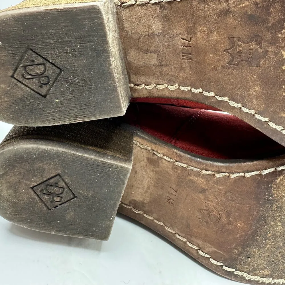 Donald J Pliner Womens size 7.5 Suede Danee Western Moto Boots Red Fold Down - Image 11