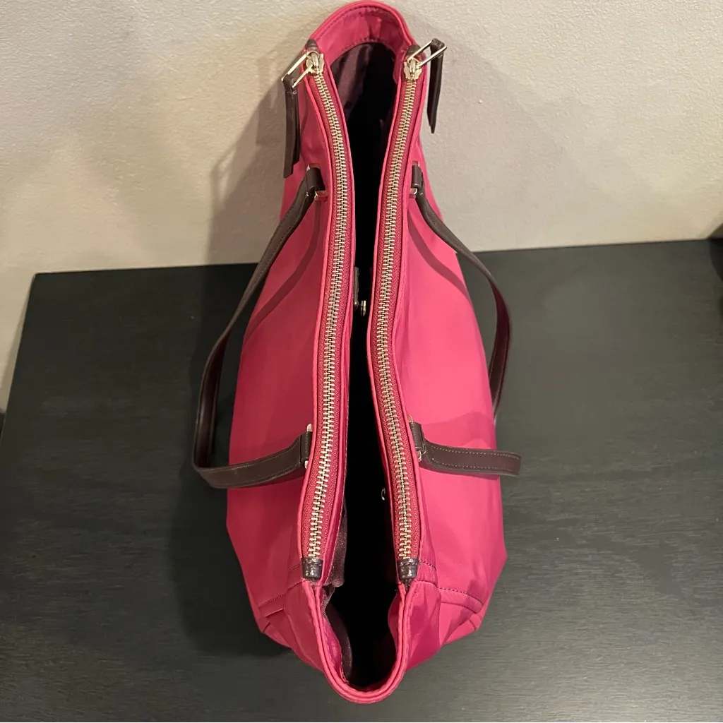 Kate Spade New York Dawn Nylon Fuchsia Pink Tote Shoulder Handbag Purse - Image 7