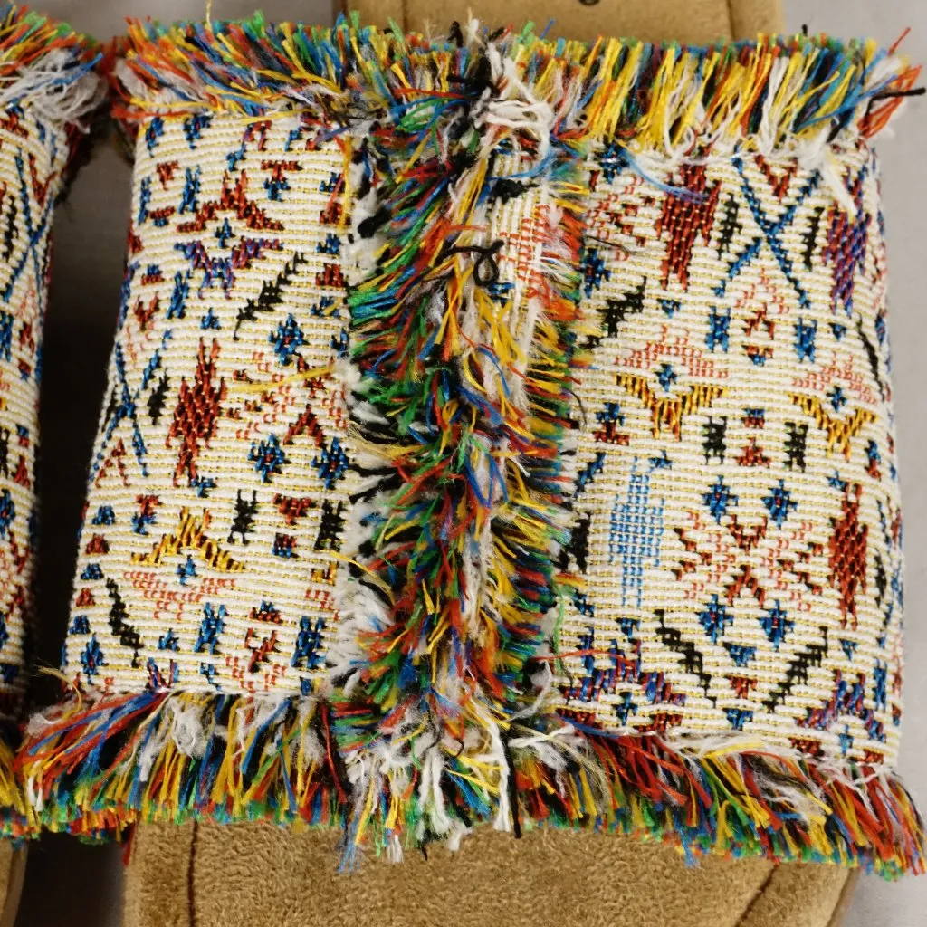 Minnetonka SAMARA Frayed Fabric Slide Sandal Cream Tribal Aztec Size 9 M NIB!! - Image 7