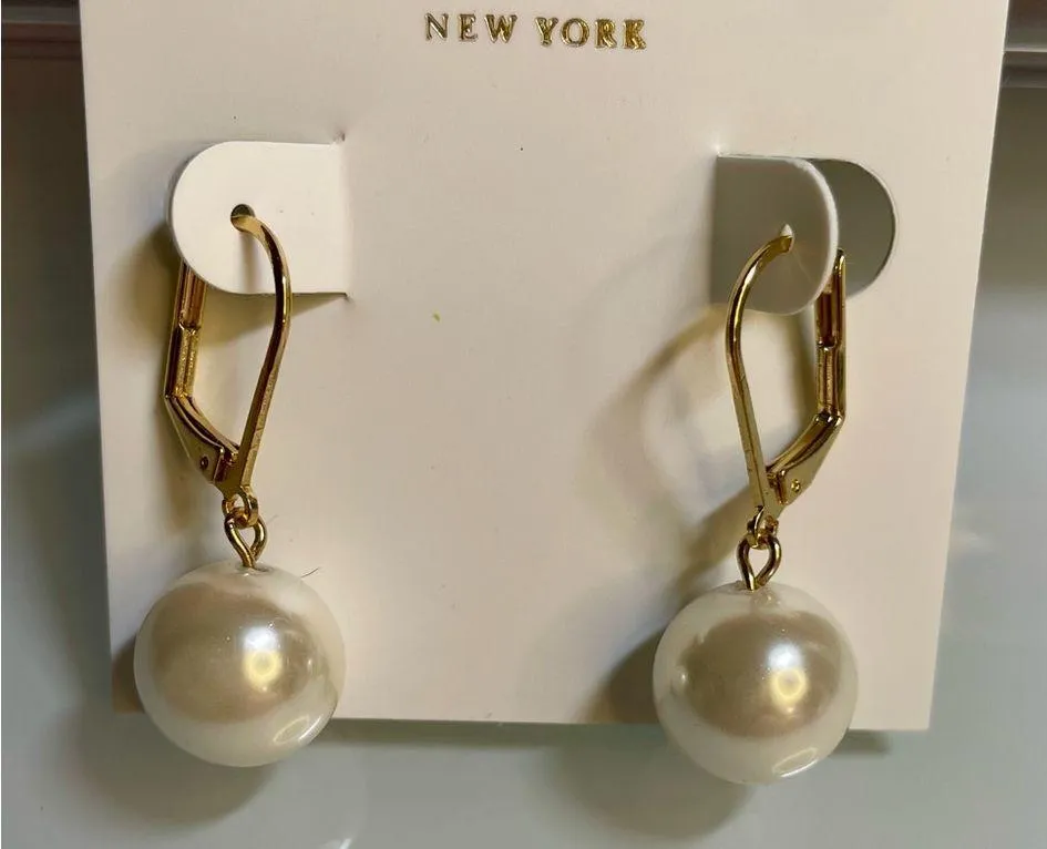 Kate Spade ♠️ Cream Pearl Gold-Plated Drop Earrings  - NWT - Image 5