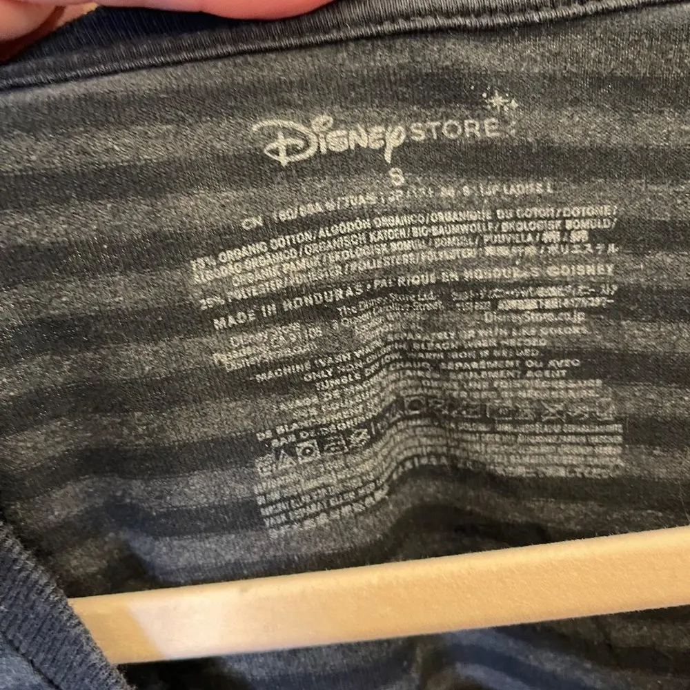 Disney Graphic Tee Heart Minnie & Mickey Together Since 1928 T-Shirt S Striped V - Image 8