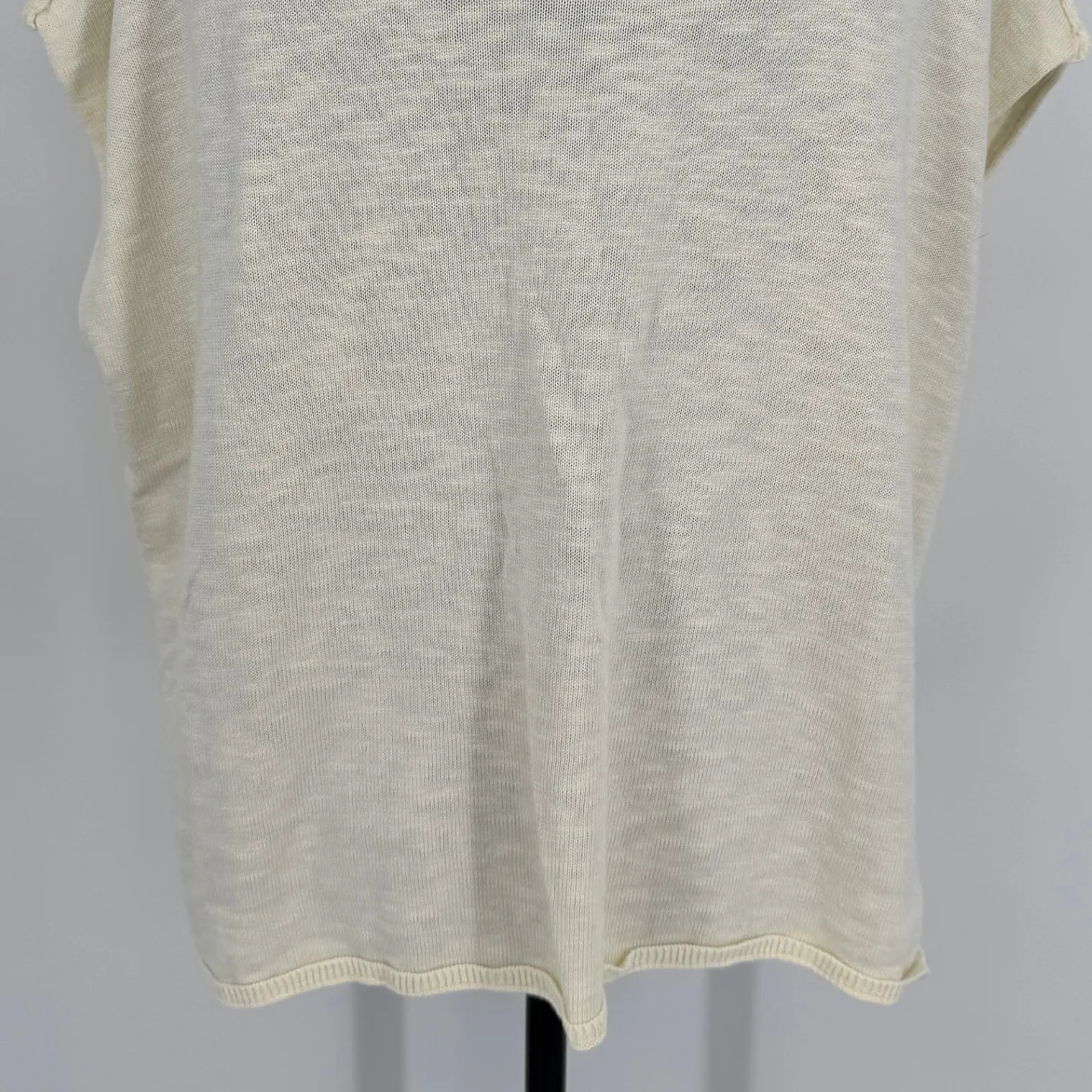 Free People  Beach Marina Del Sol Sweater Medium Ivory Boho Casual Minimalist - Image 9