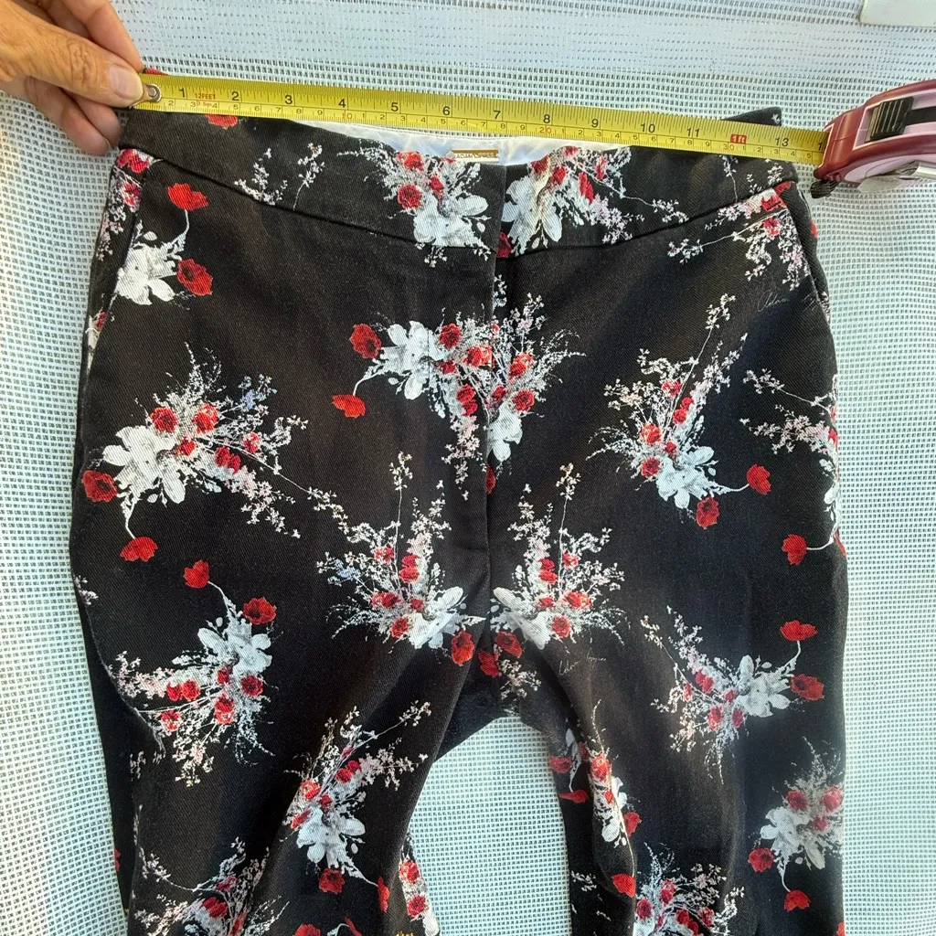 Adam Lippes WOMENS Black Floral Wide Leg Jeans size 2 - Image 3