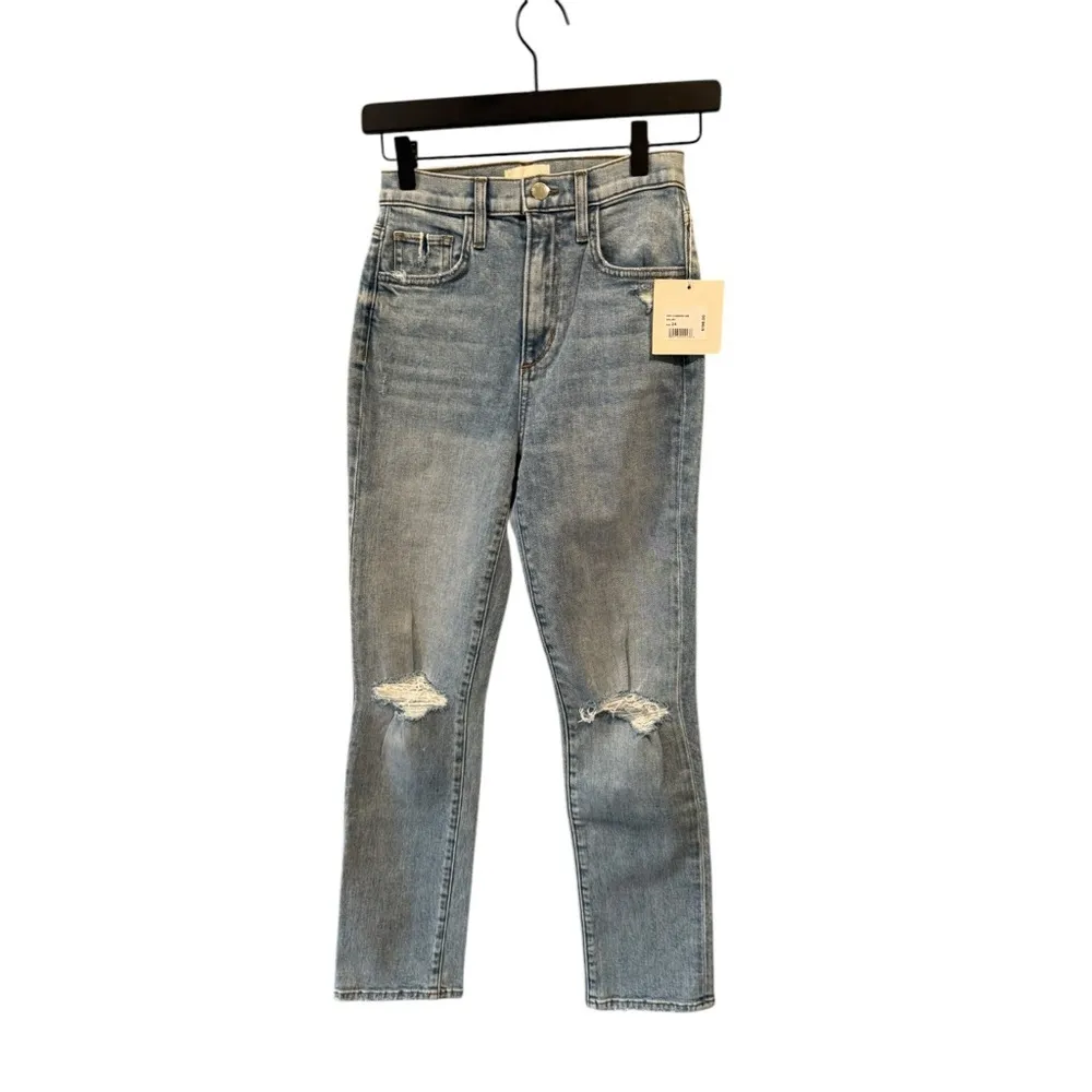 Favorite Daughter Valentina Super High Rise Cigarette‎ Ankle Jeans Light Wash 24 Blue - Image 5