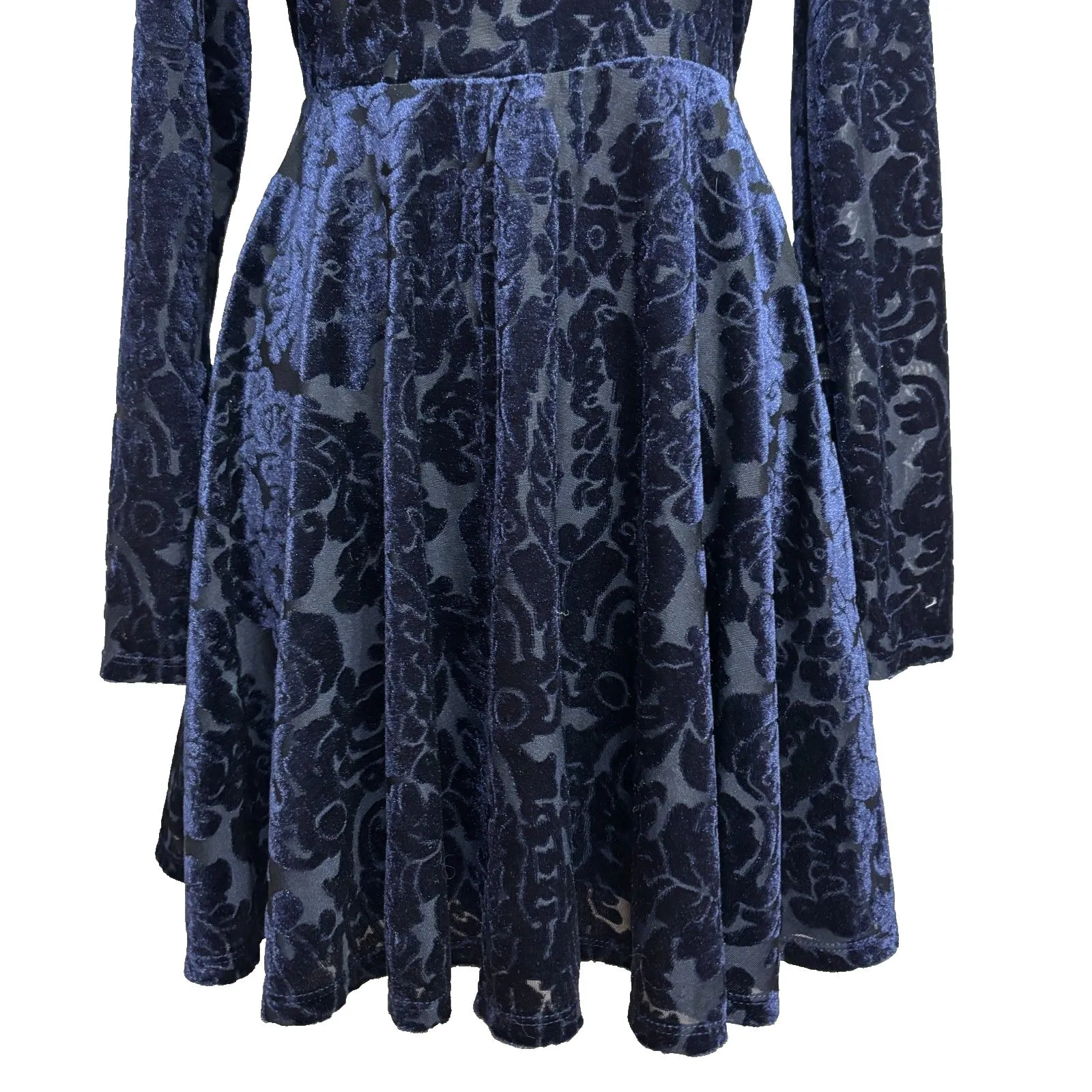 City Triangles Velvet Burnout Skater Dress Juniors SZ 3 Whimsigoth Fairy Witchy - Image 3