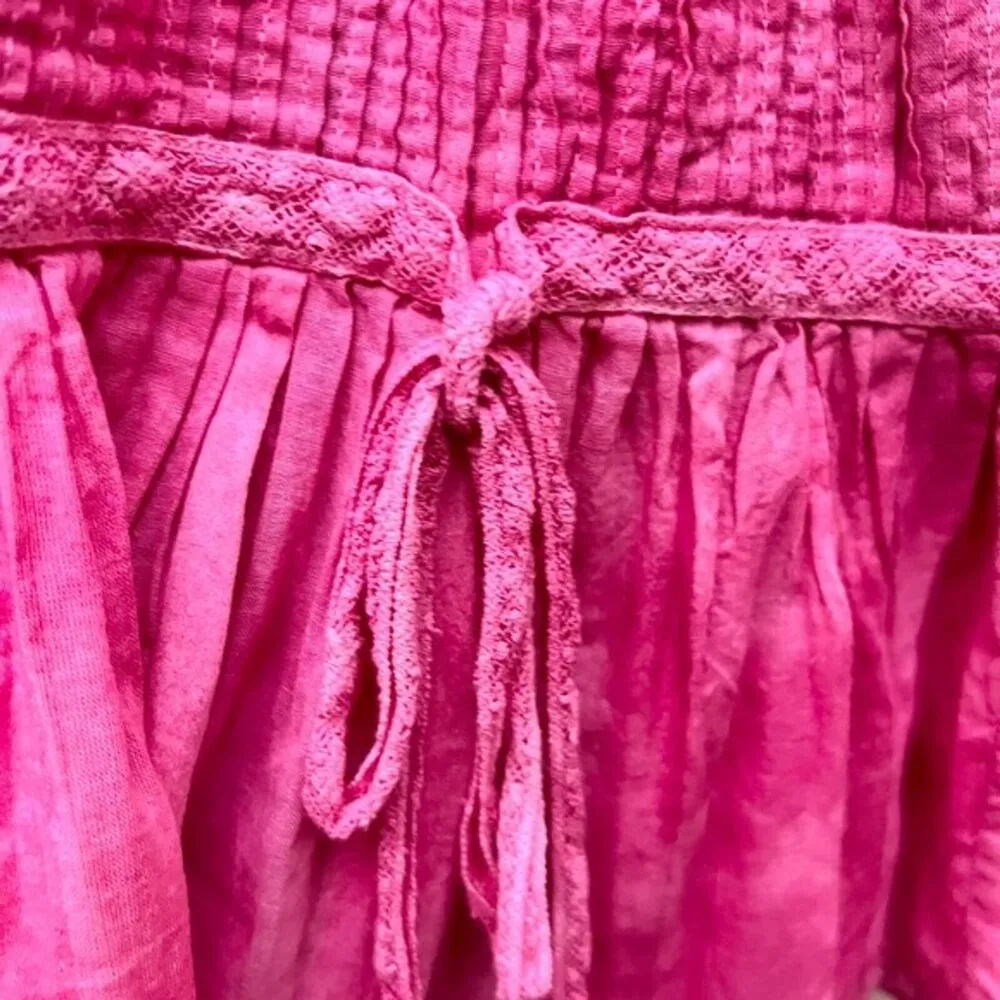 LoveShackFancy Viola coton ruffle mini dress in pink Bordeaux size P / XS - Image 9