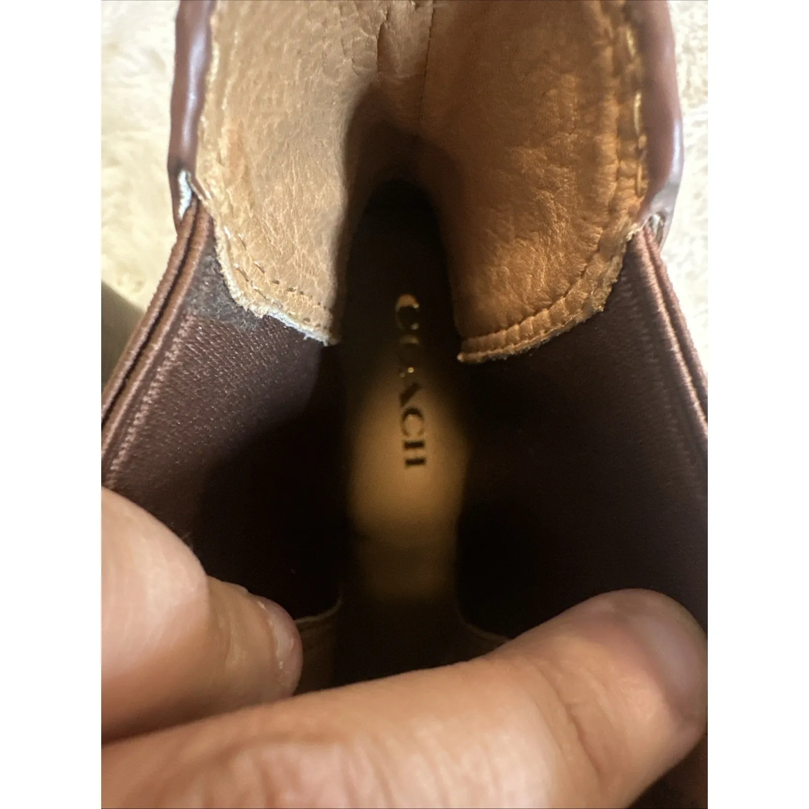 Coach Saddle Brown Jackson Bootie Boots Pull On‎ Cognac Brown Size-8 - Image 12