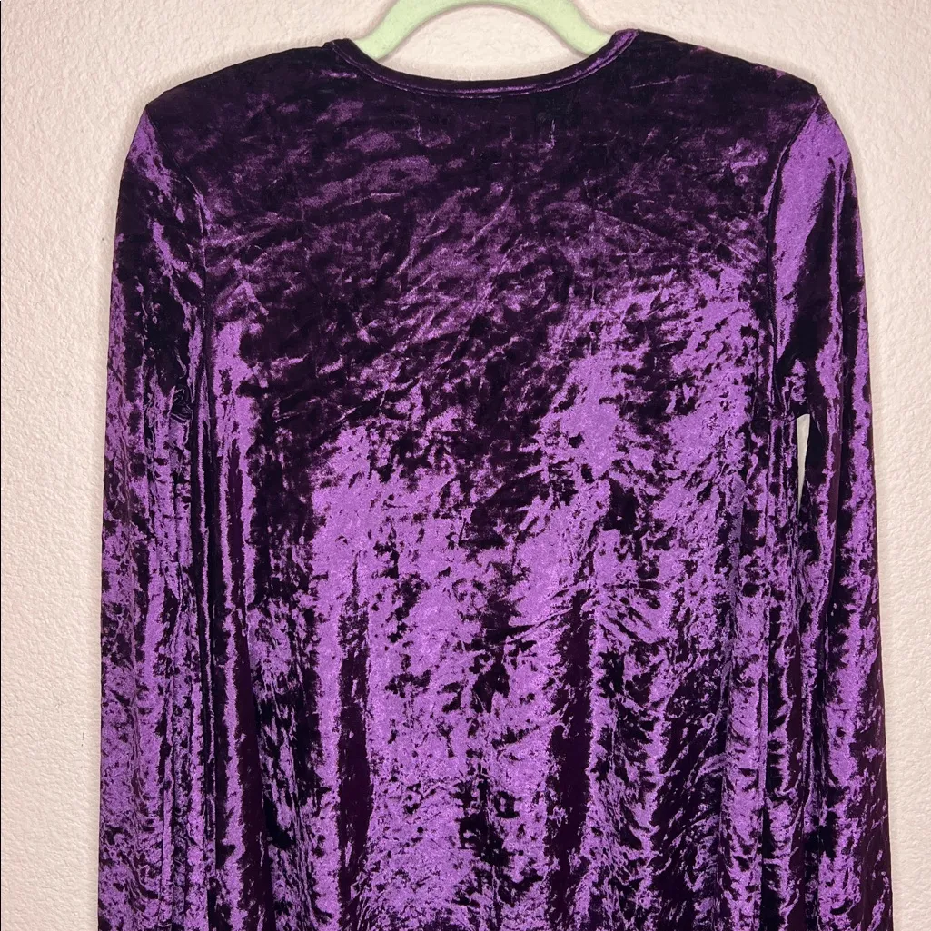 Junkfood Velvet Purple Long Sleeve Mini Dress. Size XS - Image 7