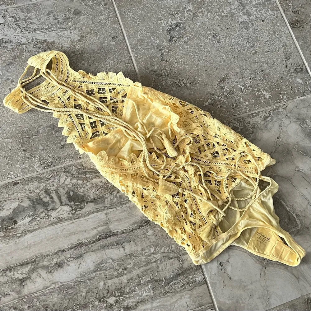Intimately Free People Vintage Yellow Lace Bodysuit, NWT Size M - Image 8