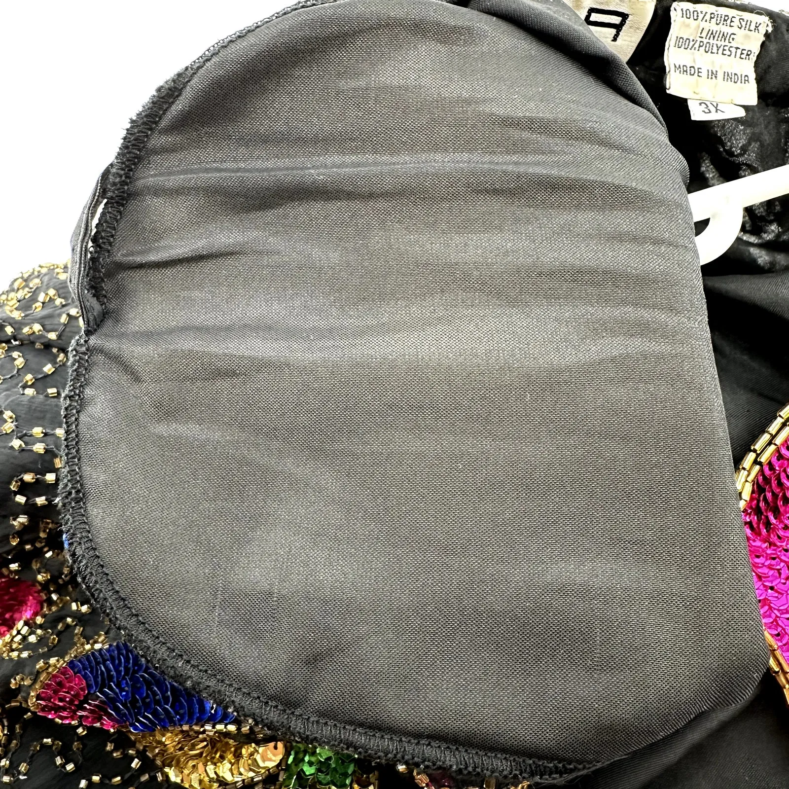 Vintage Scala Beaded Sequin Blazer Jacket Embellished 100% Silk Multicolor 3X - Image 4