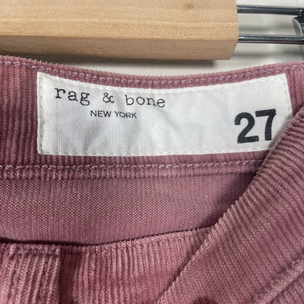 Rag & Bone Nina High-Rise Ankle Skinny Corduroy Button‎ Fly Jeans Size 27 Mauve - Image 8