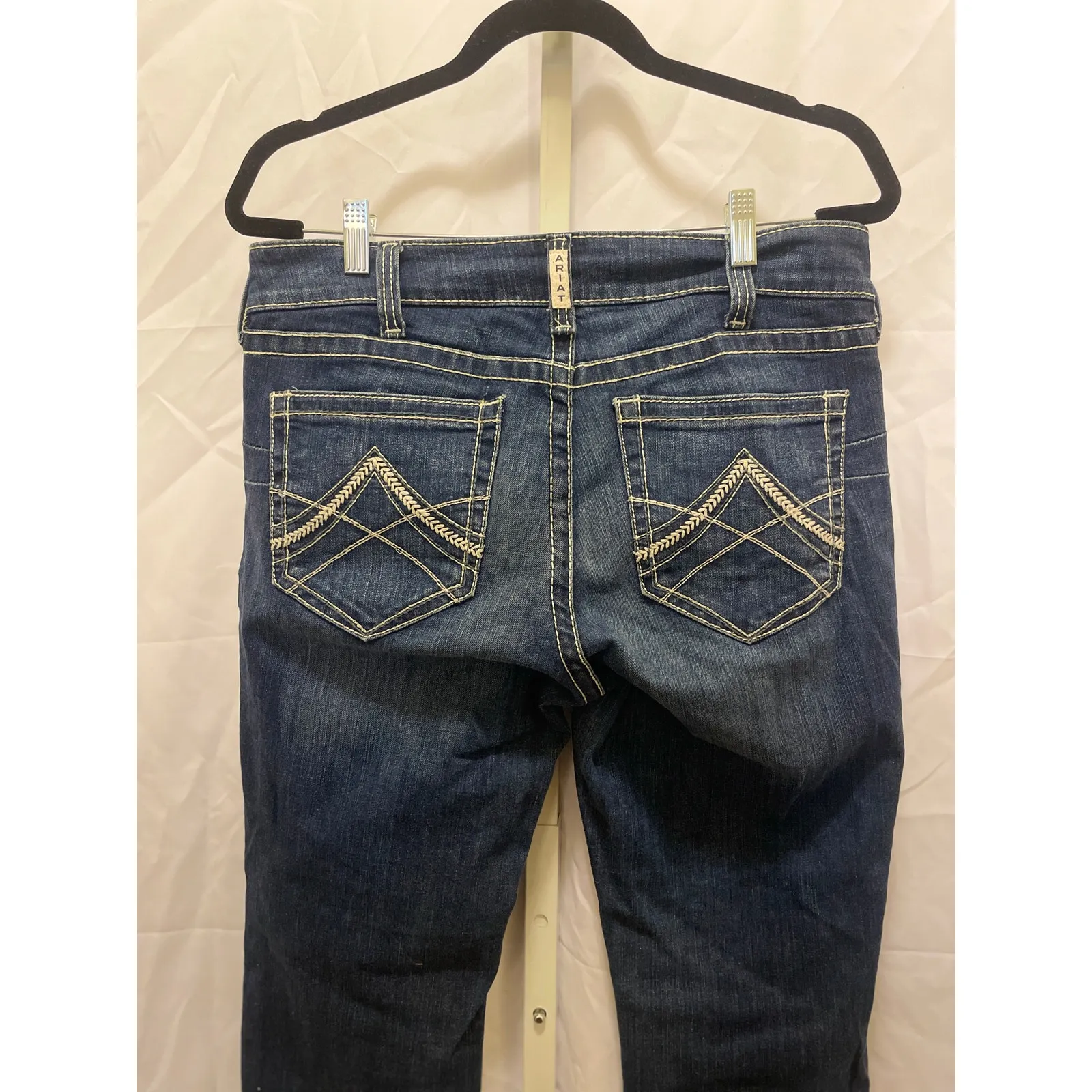 Ariat Real Straight Icon Jeans - Womens Size 31R - Blue - Image 6