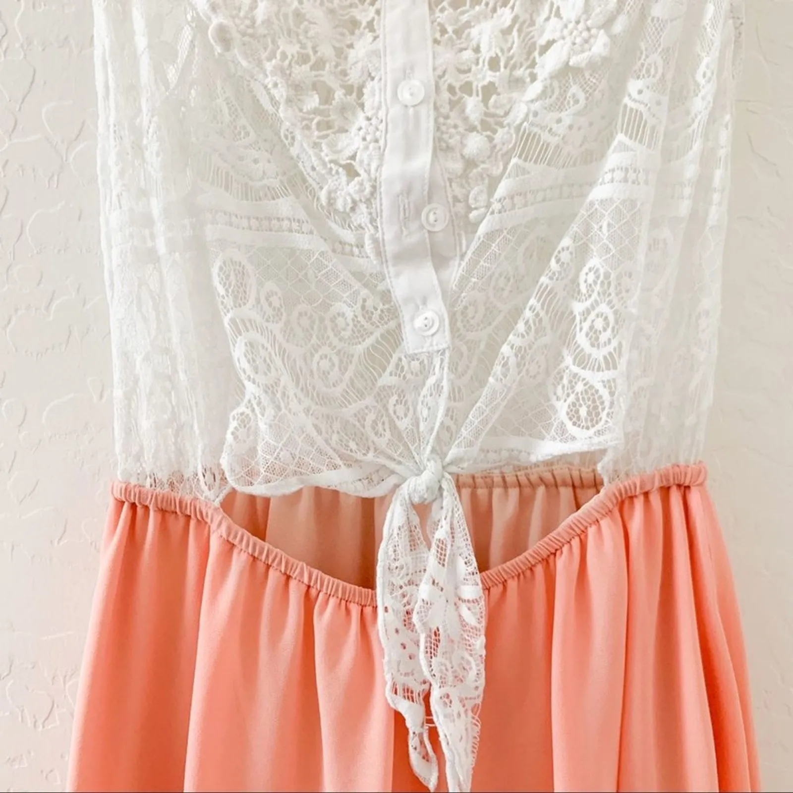 Hot & Delicious white lace orange skirted dress - Image 4