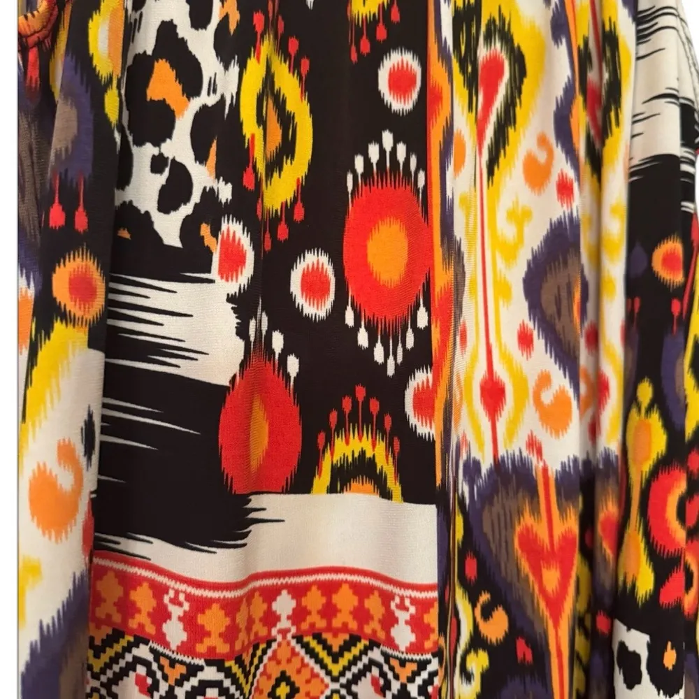 Tiana B NWT Mixed Patterns Multi Colored Sleeveless Dress Black Size M - Image 3