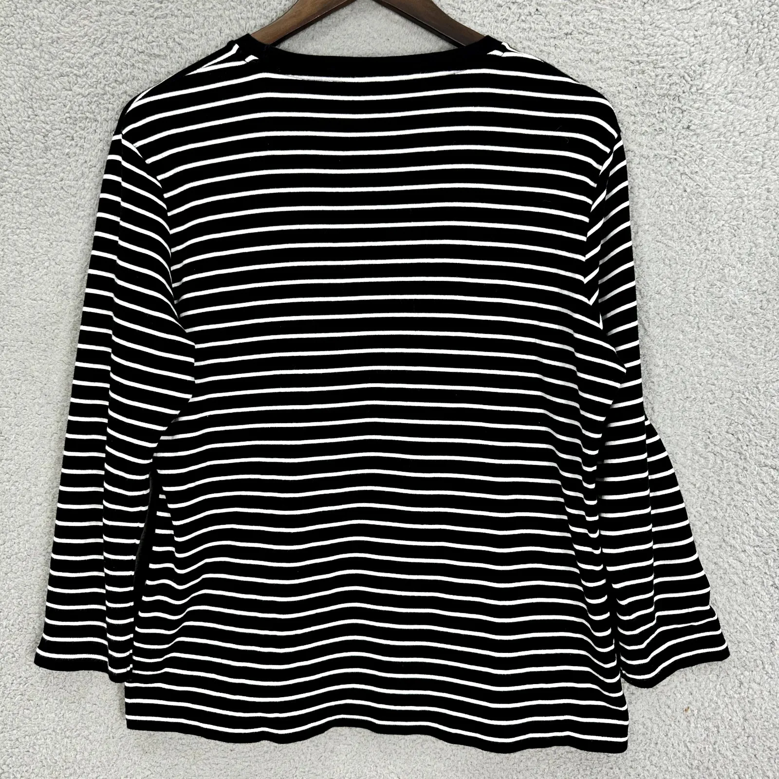 Ralph Lauren Sport XL Black Striped Cotton Top Preppy Old Money Quiet Luxury - Image 6