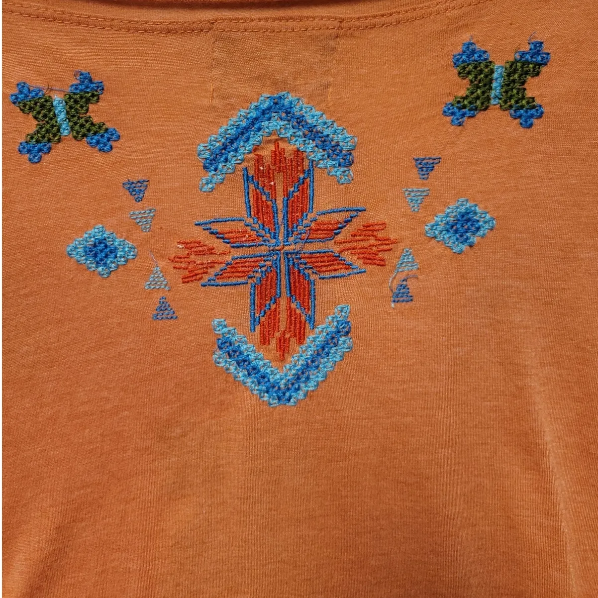 Angie Embroidered Tunic Top Boho Hippie Summer Beachy Vacation Festival Size S‎ - Image 6