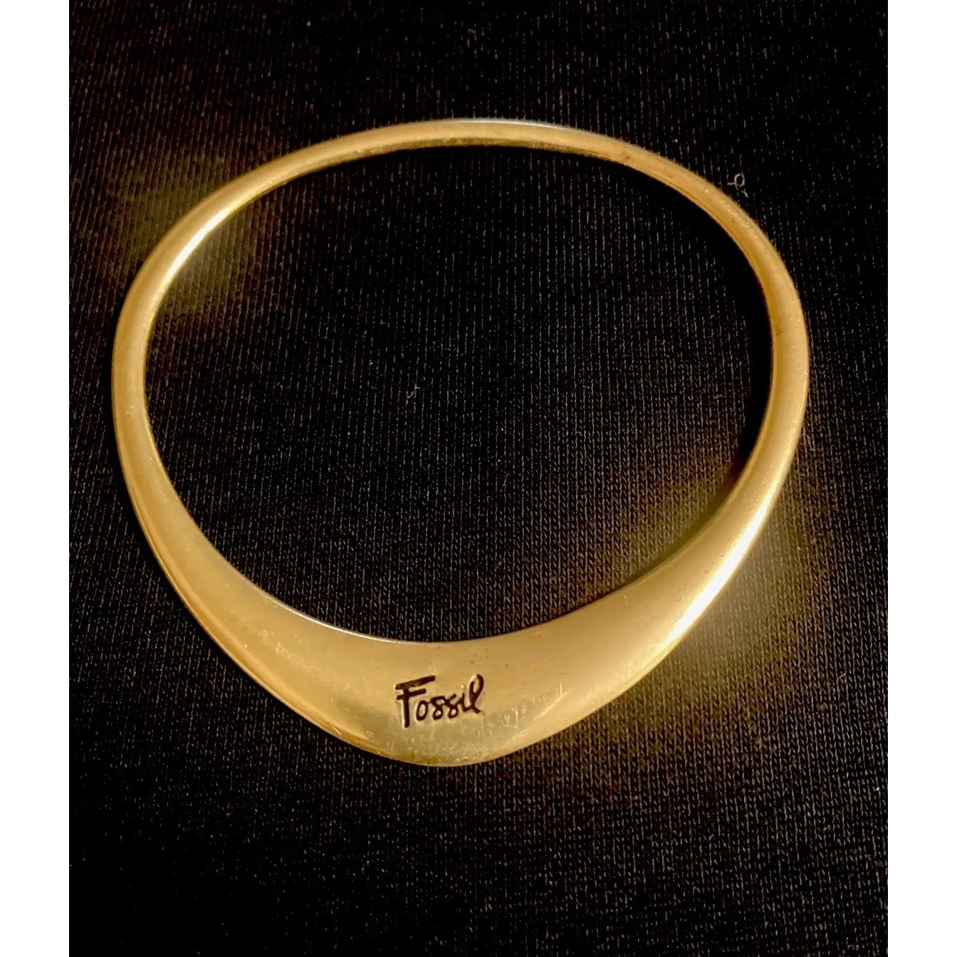 Vintage Fossil Brand Gold Tone Bangle Bracelet‎ Jewelry Excellent Condition! - Image 2