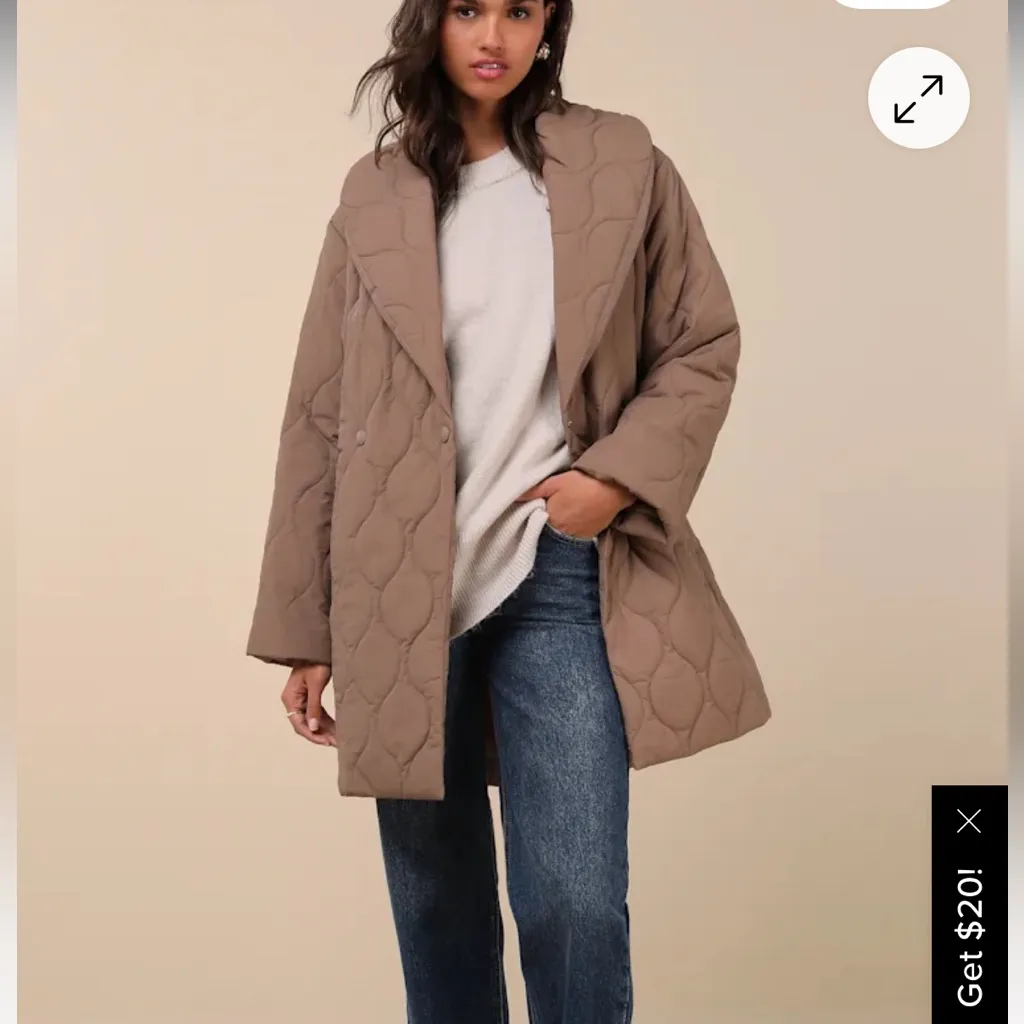 NWT Enviable Forecast Brown Quilted Coat - Image 2