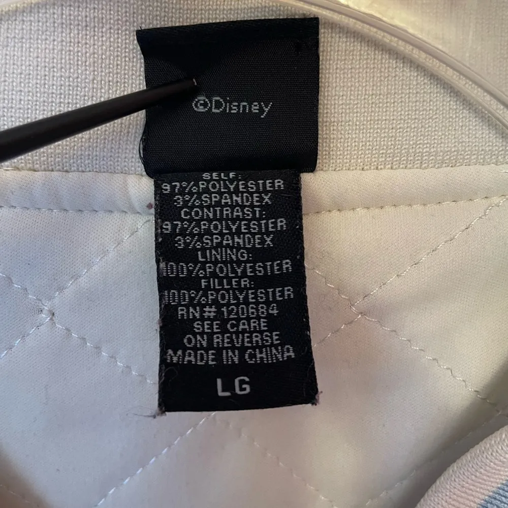 Disney Alice in Wonderland Cream Embroidered Zip Up Bomber Jacket- Large - Image 4