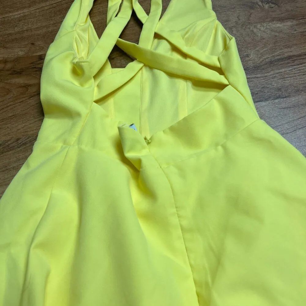 Do + Be yellow skater mini dress small - Image 8