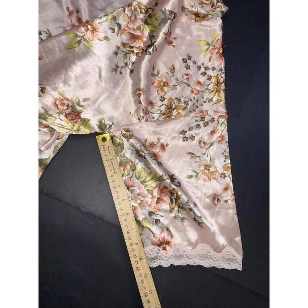 Victoria’s Secret Vintage Floral Pink Lace Preppy Classic Lounge Kimono Small - Image 9
