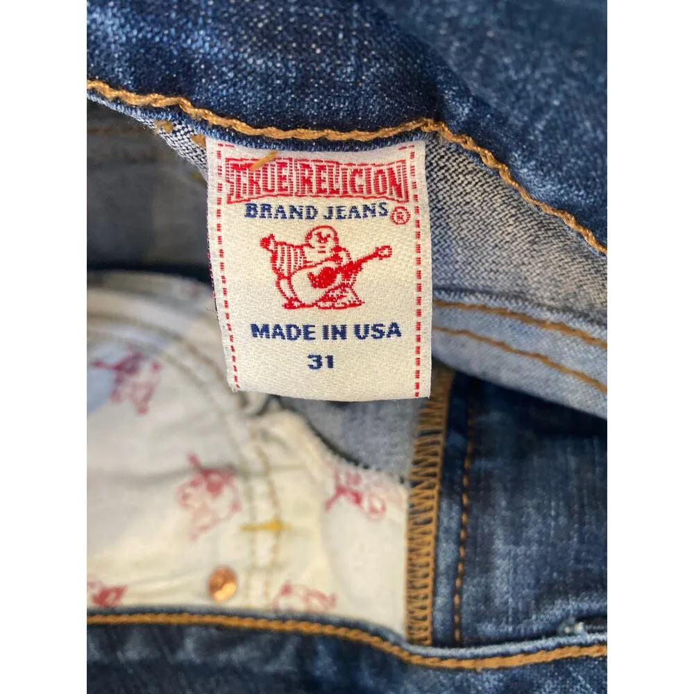 True Religion Bootcut Blue Denim Blue Jeans EUC Sz 31 Cotton - Image 7