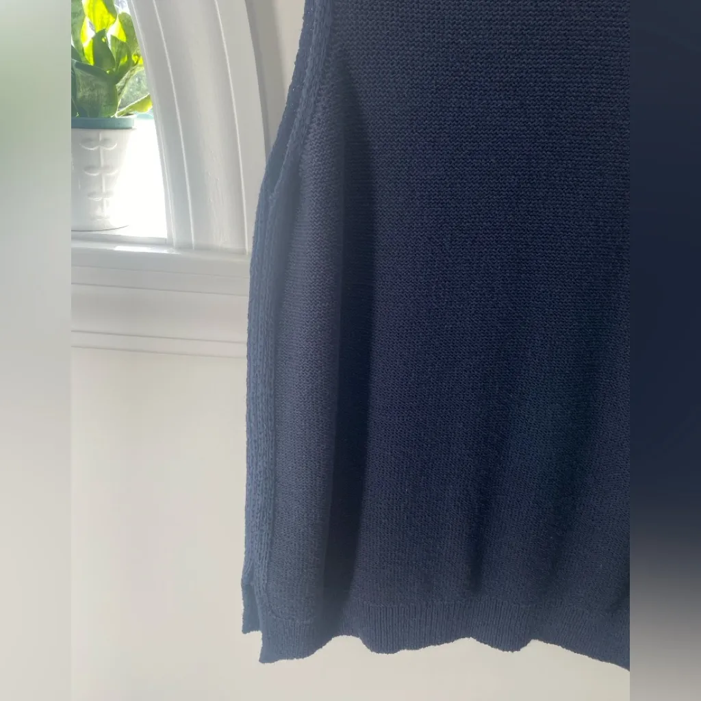 Daily Ritual Sleeveless Knit Sweater Navy Blue Tunic Top XL Lagenlook Career - Image 6