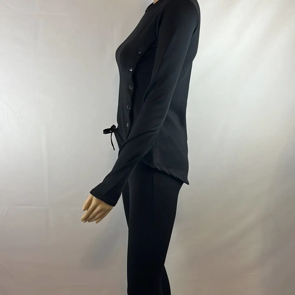 Reflex Two Piece Long sleeve Workout outfit.. Size xsmall Black Top and Bottom - Image 4