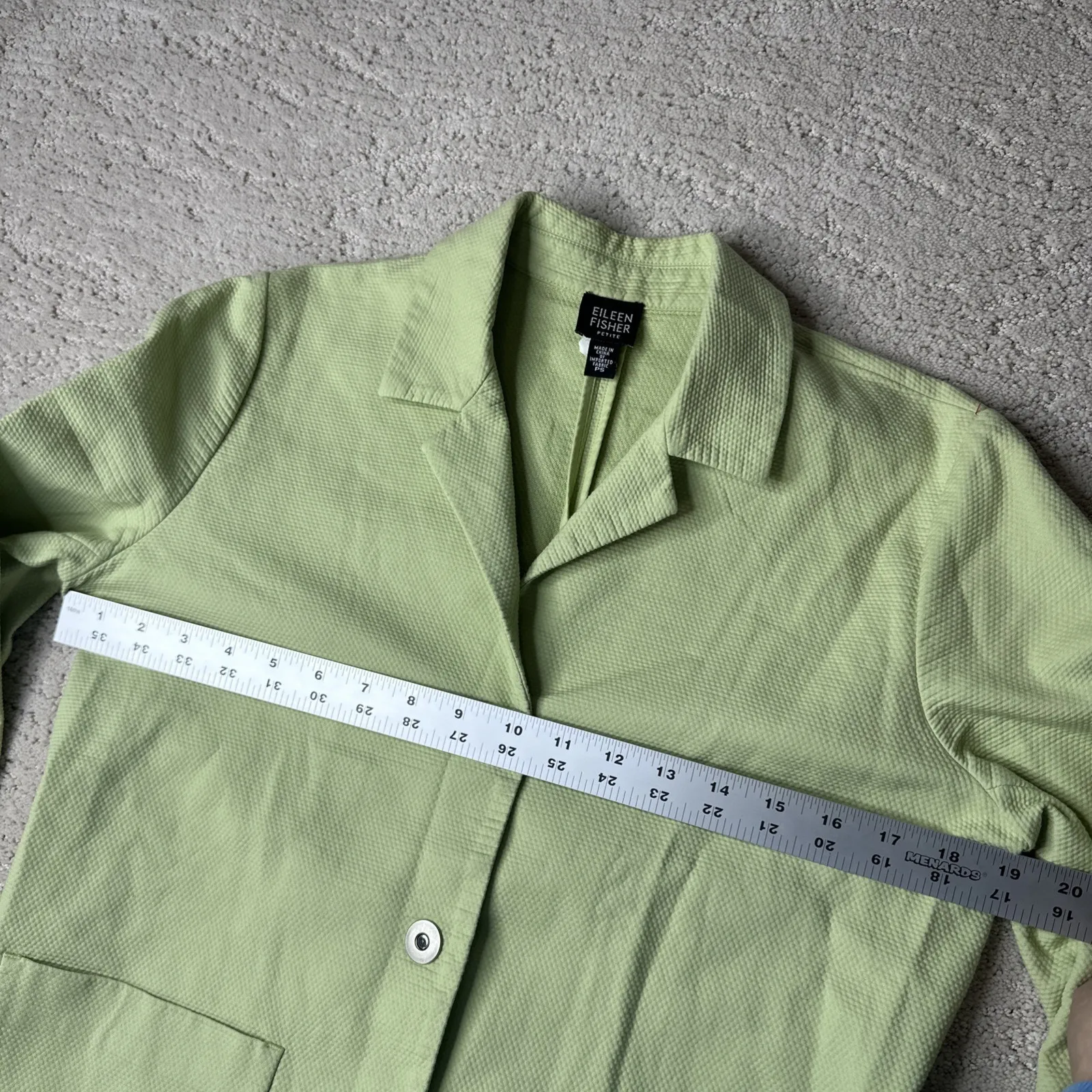 Women's Eileen Fisher PS Green Snap‎ Lightweight Blazer Business - Image 4