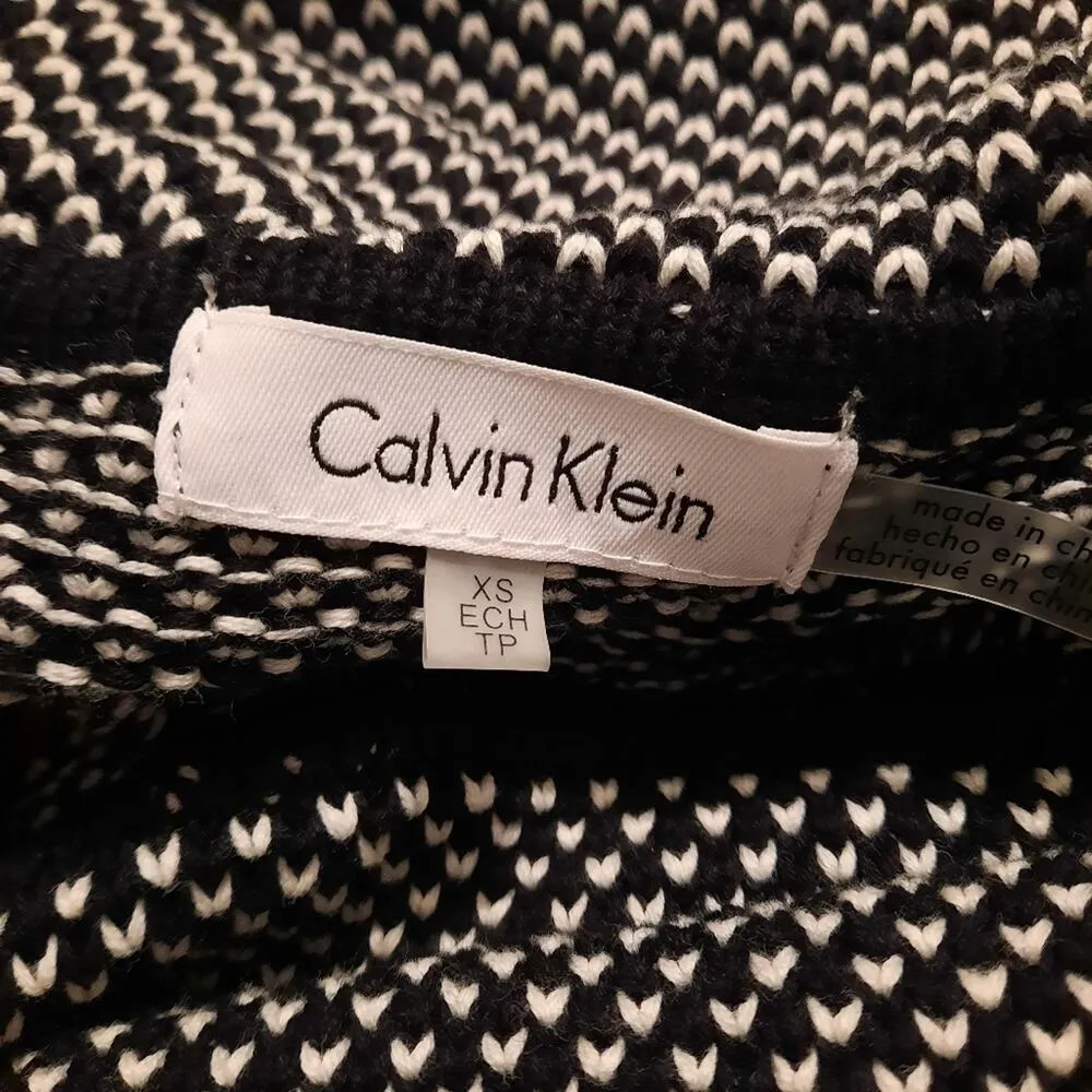 Calvin Klein Sweater Women's Extra Small XS Red Black Cowl Neck Long Sleeve - Image 6
