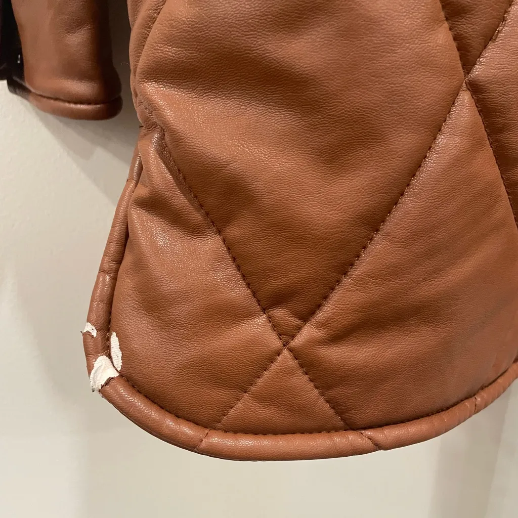Slate & Willow‎ Quilted Faux Leather Jacket Size XS - Image 10