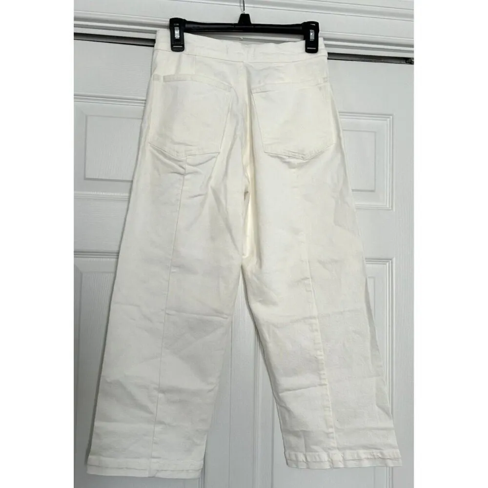 Madewell Womens Wide Leg Cropped Emmett Stretch Denim in Vintage Canvas - Image 2