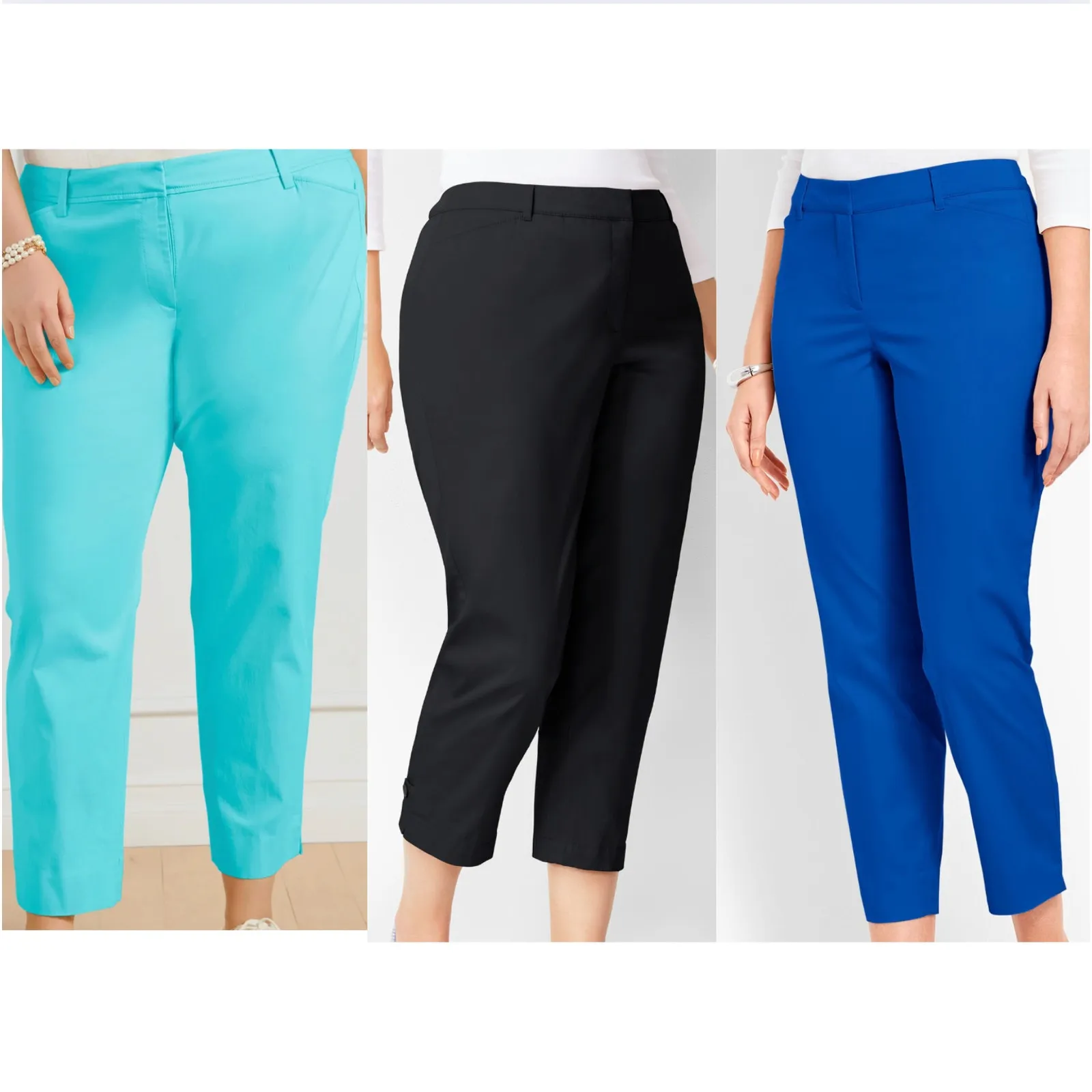 Talbots The Perfect Crop Pants Black, Blue, Aqua, 3pc Bundle 16W - Image 2