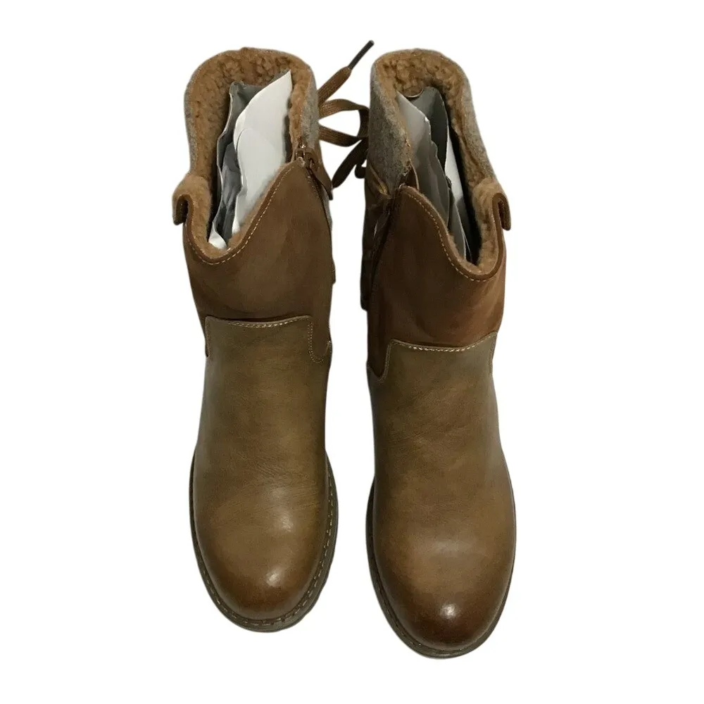 Patrizia Anke Step‎ Dawna Brown Leather Ankle Boots Women's Size 8E Rustic Chic - Image 3