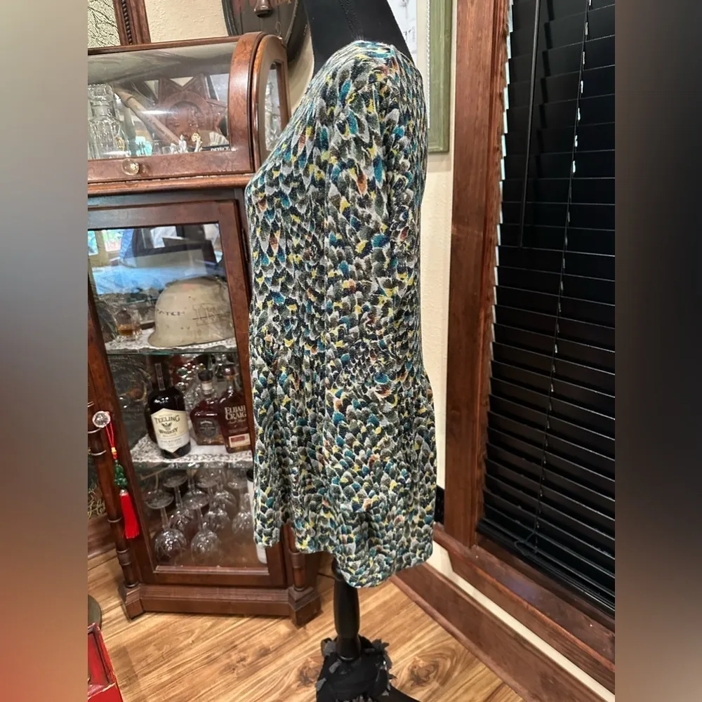 Cocomo Shimmer Long Sleeve Mini Dress Plus Size 1X Green - Image 3