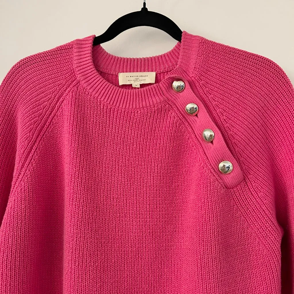 Sezane Gary Knit Sweater in Pink Size M - Image 6