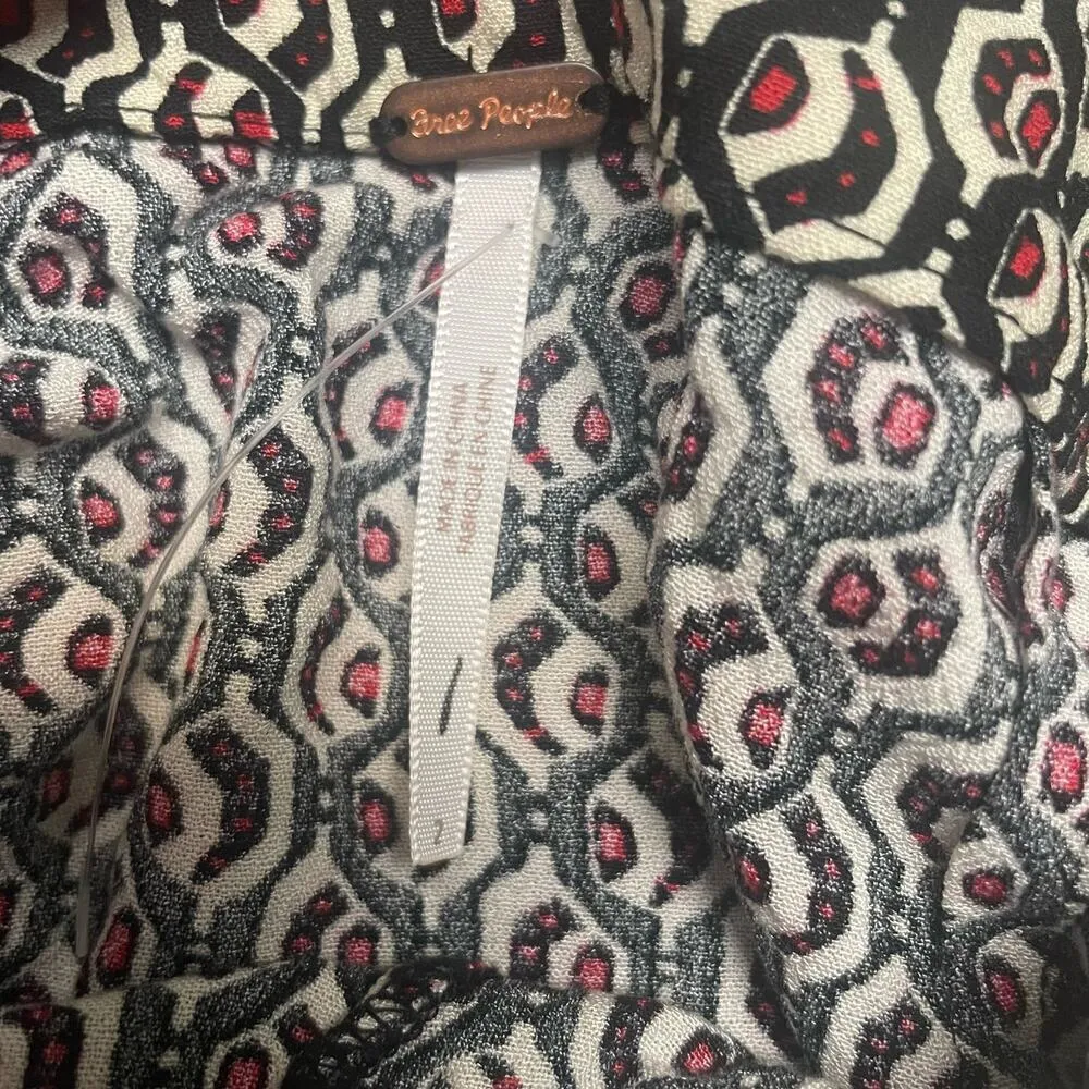 Free People Ruffle Skirt Size 2 Side Zip Pattern Flounce Feminine - Image 3