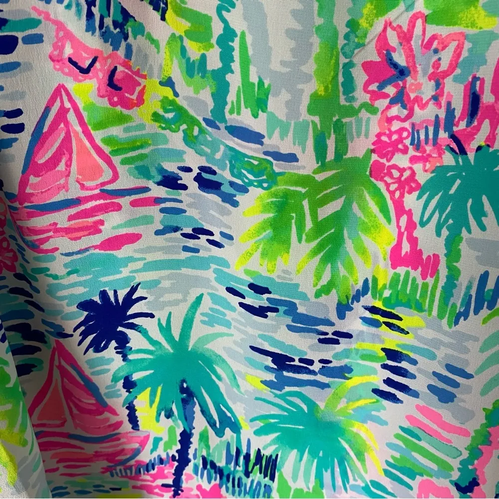 Lilly Pulitzer Elsa Silk Blouse Salt In the Air Sailboat Print size medium - Image 8