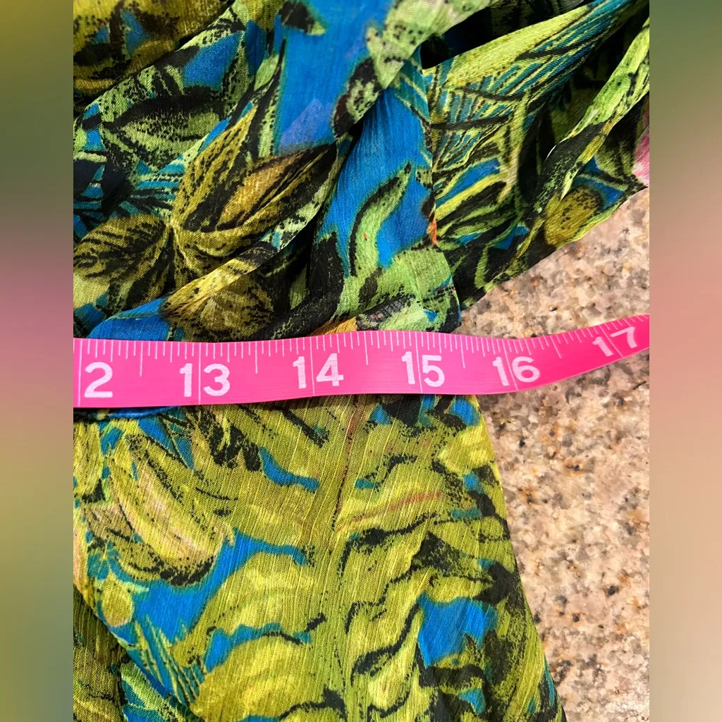 Spy Zone Exchange Women Floral Print Belted Maxi Dress Multicolor Size Large NWT Green - Image 9