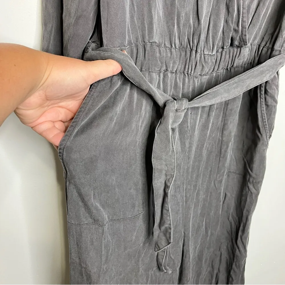 Loft outlet lounge jumpsuit 3/4 length sleeves gray size medium - Image 5