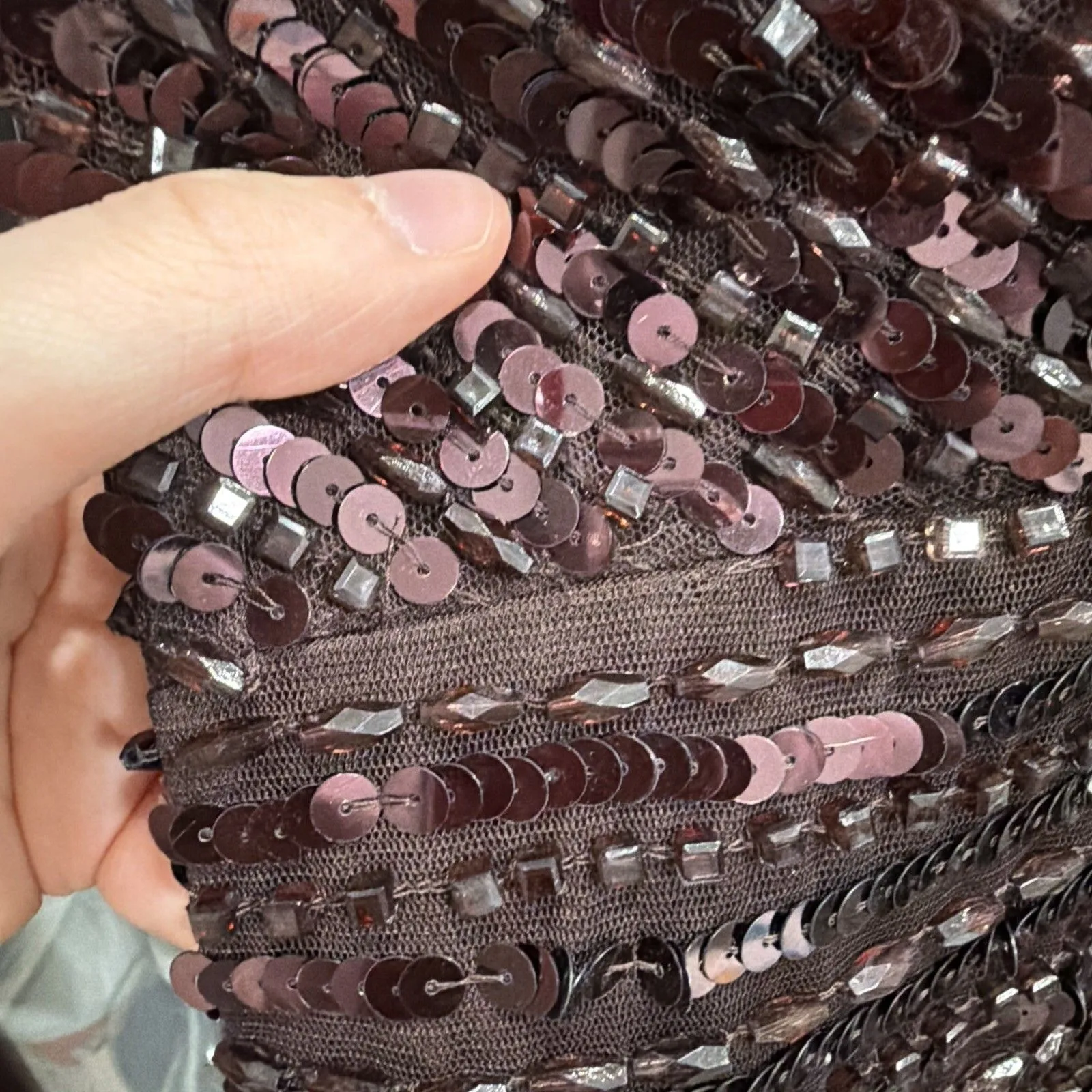 Mac Duggal Purple Brown Cap Sleeve Sequined Evening Gown Dress 5441 Size 6 $598 - Image 4