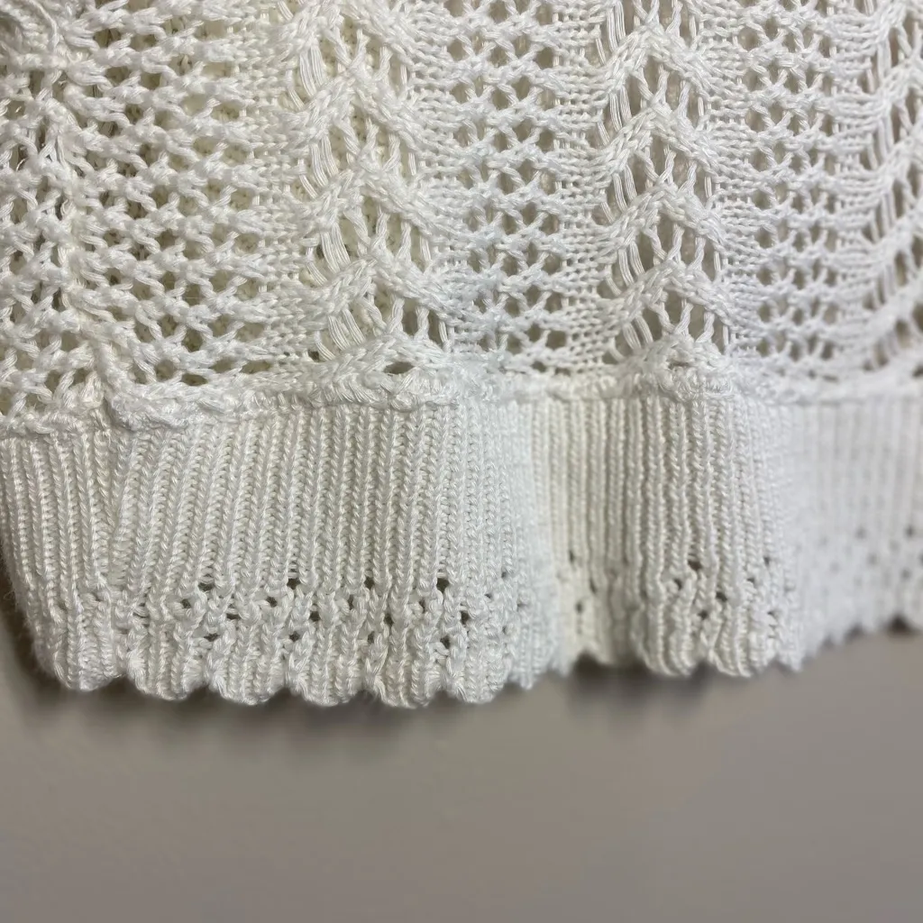 Robbie Bee Women's Cream Open-Knit Shrug Medium EUC - Image 9