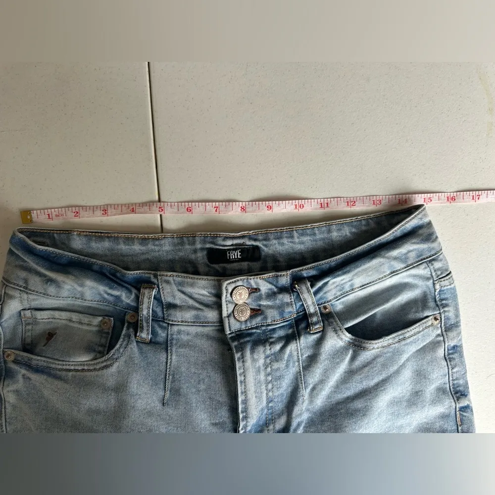 Frye Carly Crop Wide Leg Denim Jeans Women 28 Light wash Blue Highrise - Image 5